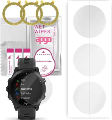 Produktbild von apgo 3 Stück Schutzfolie, klar, kompatibel mit Garmin Forerunner 945 Smartwatch, Hydrogel Displayschutzfolie mit Positionierhilfe, Displayfolie, robust und kratzfest