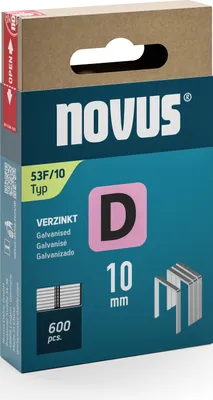 Obrázek produktu pro novus 042-0790 novus Tackerklammern 53F Flachdraht 10 mm, 600 St.