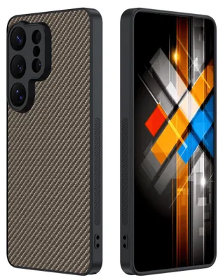 Image de Coque de téléphone portable avec motif fibre de carbone pour Samsung Galaxy S26 Ultra 5G - Coque de protection en TPU