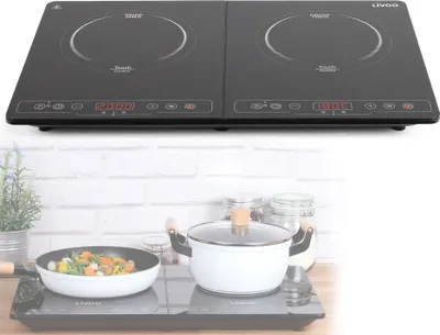 Immagine prodotto di Piano cottura a induzione 2 fuochi 3500w nero Livoo DOC236