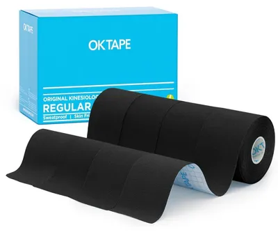 Productafbeelding van Kinesiologie tape, elastische sporttape voor ondersteuning en herstel, 5 cm x 5 meter, 4 rollen, zwart