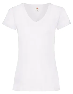 Produktbild von Fruit of the Loom - "Valueweight" T-Shirt V-Ausschnitt für Damen FK2216 (L) (Weiß)