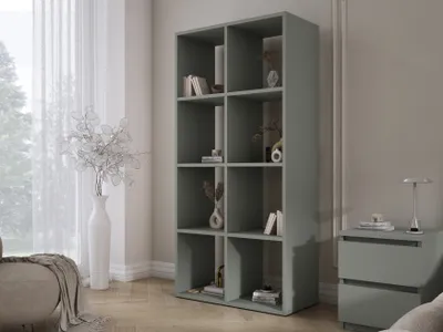 Obrázok produktu pre Regál s 8 policami - Farba: zelená aloe - 147 × 74 × 30 cm, vertikálne alebo horizontálne