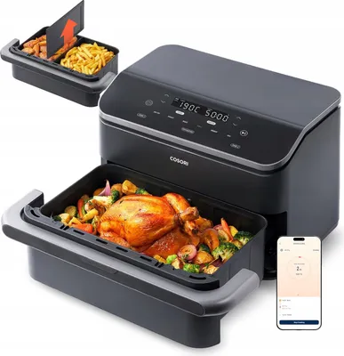 Produktbild von Fettfreie Friteuse Cosori Schwarz Twinfry Dual Luftfriteuse 10L 2800W