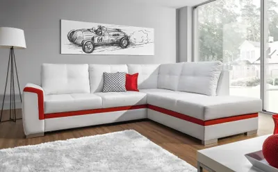 Obrázok produktu pre Dizajnová rohová pohovka Pohovka Čalúnenie rohového apartmánu Obývacia izba Rozkladacia pohovka