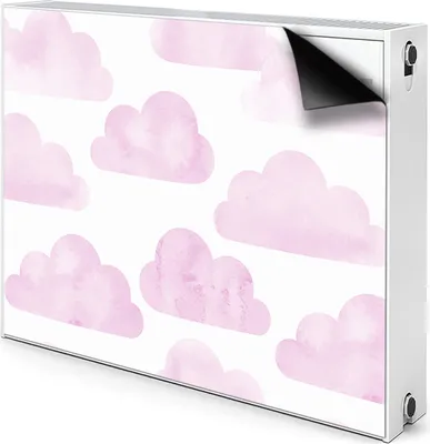 Produktbild von Magnet Radiator Magnet Mat Heizkörperverkleidung Heizkörper-Abdeckung Heizung 110x60 cm  - Rosa, Wolken