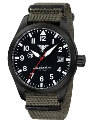 Produktbild von KHS AIRBS.NSGO Herren-Armbanduhr Airleader Olivgrün/Schwarz