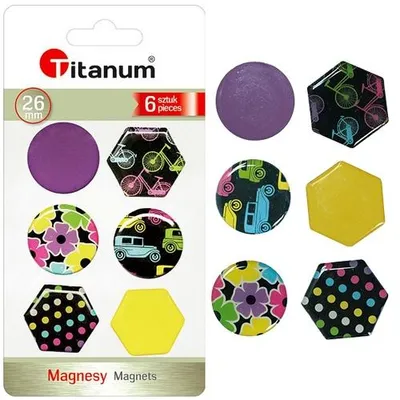 Produktbild von Titanum Magnete 26mm Rund Sechseckig 6 Stück für Tafeln