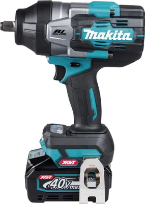 A cordless impact wrench with a battery pack attached, shown against a white background.
