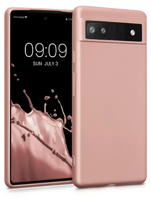 Produktbild von kwmobile Handyhülle für Google Pixel 6a Hülle - Silikon Case metallisch schimmernd - Schutzhülle Cover - Metallic Rosegold