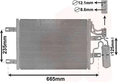 Produktbild von VAN WEZEL 37015394 Kondensator Klimaanlage Klimakondensator für OPEL Meriva A (X03) +Trockner