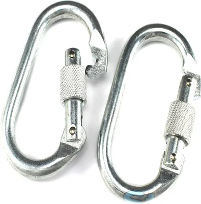 Produktbild von Oval Karabinerhaken 104 x 10mm Stahl Karabiner mit Schraubverschluss