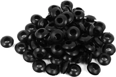 Produktbild von Elektrikschutzkabelsystem - 68-teiliges Zubehör - 6-mm-Innendurchmesser - schwarz - Kabelverschlechterung - Gummiarmaturen
