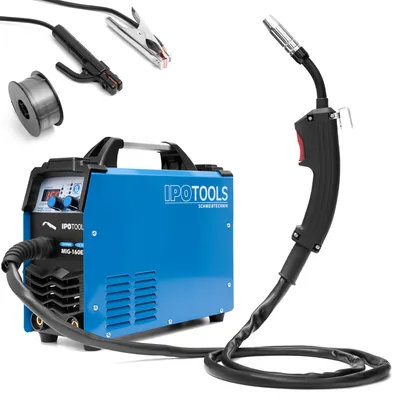 Produktbild von IPOTOOLS MIG-160ER MIG MAG Schweißgerät Schutzgas Digital IGBT E Hand Fülldraht