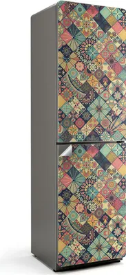 Produktbild von Avocado- und Blattmuster – Kühlschrank Aufkleber – Klebefolie Kühlschrank – Kühlschrank Nachbildung – Kühlschrankfolie selbstklebend – Küchen Nachbildungation – 60x205 cm