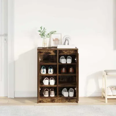 Image de Armoire à chaussures en bois, avec 8 étagères, dimensions : 57 x 34 x 76 cm