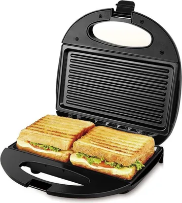 Obrázok produktu pre Hriankovač na sendviče Rosberg R51442C, 750 W, Na 2 hrianky s nepriľnavým povrchom, Nerezová oceľ/čierna