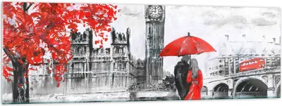 Produktbild von Bilder auf glas - London Architektur big ben - 160x50cm - Glasbilder - Wandbilder - Kunstdruck - zum Aufhängen bereit - Wanddekoration aus Glas - Glas Bilder - Wandbild auf Glas - GAB160x50-3153