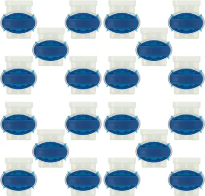 Produktbild von vhbw 20x Kabelverbinder für Begrenzungskabel kompatibel mit Gardena Sileno Mähroboter - Kabelklemmen, Wasserdicht Blau, Transparent