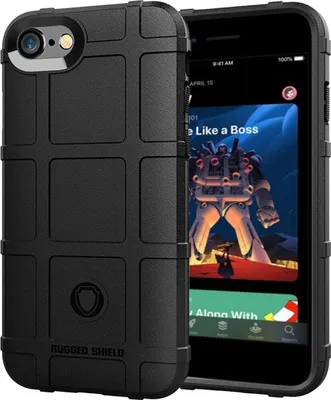 Produktbild von Mobigear Rugged Shield iPhone SE (2020) Hülle Flexibles TPU Backcover Stoßfest - Schwarz