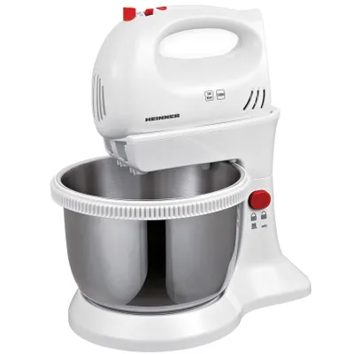 Obrázek produktu pro Heinner HMBR-300W, Stojací mixér, Červená, Bílá, Tlučení, Hnětění, Míchání, 3,4 l, Knoflíky, Nerezová ocel