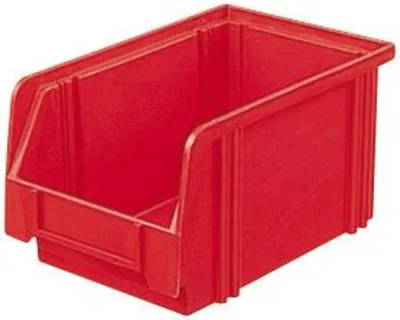 Produktbild von LA KA PE Sichtlagerkasten Größe 3 rot Länge 230 / 200 x Breite 140 x Höhe 130mm aus Polystyrol stapelbar - LK3