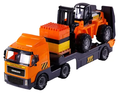 Produktbild von Spielzeug LKW Cavallino mit Anhänger und Gabelstapler Maßstab 1:16