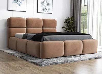 Produktbild von Polsterbett MIAMI 140x200 mit Matratze und Bettkasten. Farbe: Braun.
