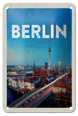 Produktbild von Blechschild Reise 12x18cm Berlin Deutschland Fernsehturm Schild