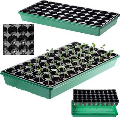 Zdjęcie produktu dla KADAX duża mini szklarnia, mini szklarnia, szklarnia, 50 komórek, kiełkownica