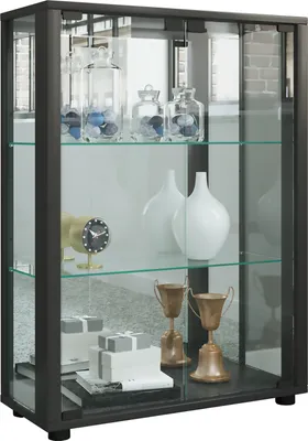 Immagine prodotto di Vetrina in piedi | Vetro con vetro di sicurezza ESG | Dimensioni ca. H. 80 x W. 60 x D. 25 cm | Vetro per stand | Moderno e salvaspazio | Espositore in vetro – Sintalo Mirror