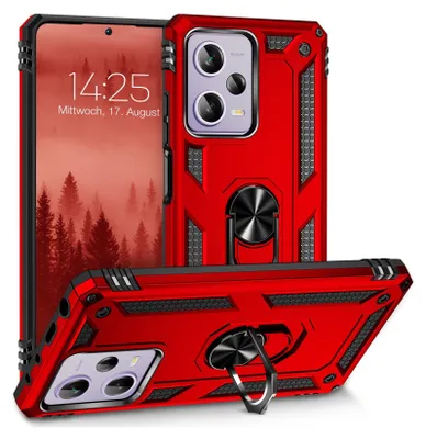 Produktbild von Armor Outdoor Handyhülle für Xiaomi Redmi Note 12 Pro 5G Handy Panzer Case Cover Schutzhülle Farbe: Rot