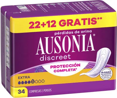 Obrázek produktu pro Inkontinenční vložky Ausonia Discreet Extra 34 U