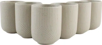 Produktbild von OTIX Kaffeebecher ohne Henkel Set von 6 Kaffeetassen Teebecher 190 ml Keramik TEAK