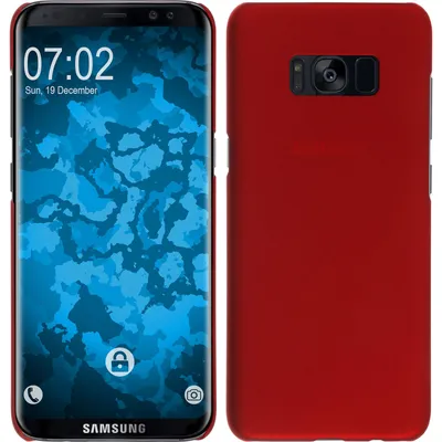 Produktbild von PhoneNatic Case kompatibel mit Samsung Galaxy S8 - Hülle rot gummiert Hard-case + flexible Folie