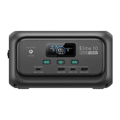 Image de BLUETTI Elite 10 Mini-Powerstation, portable, batterie de 128 Wh avec prise de courant alternatif de 200 W, générateur solaire à charge rapide pour le camping et les voyages Noir