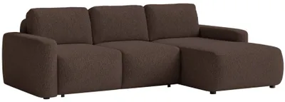 Produktbild von Selsey Carnos Mini – Ecksofa mit Schlaffunktion, Ottomane rechts, Chenille Braun