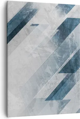 Produktbild von Bild auf Leinwand - Leinwandbild - Einteilig - Blau Weiß Figuren - 50x70cm - Wand Bild - Wanddeko - Wandbilder - Leinwanddruck - Kunstdruck - Wanddekoration - Leinwand bilder - Wandbild - PA50x70-5082