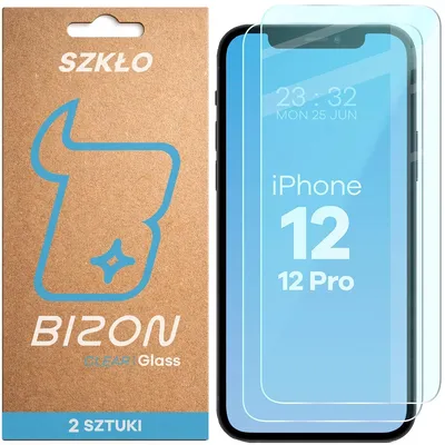 Produktbild von Gehärtetes Glas für iPhone 12 / 12 Pro, Bizon Glass Clear Duo, 2 Stück