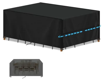 Obrázek produktu pro Ochranný obal na zahradní nábytek, vodotěsný, rozměry 220x100x75 cm, materiál: 420D Oxford, barva: černá