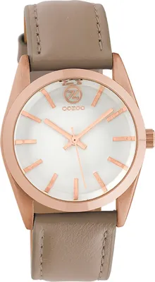 Produktbild von Oozoo Leder Damen Uhr Analog Quarzuhr Armband taupe hellbraun Timepieces D2UOC10187