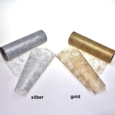 Produktbild von 25m Sizoflor® Original Tischband Tischläufer Tischdeko Faserseide 30cm, Farbe:gold