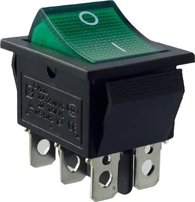 Immagine prodotto di Interruttore a bilanciere, commutatore, interruttore a levetta, interruttore per apparecchiature a 6 poli 16A 250~ verde