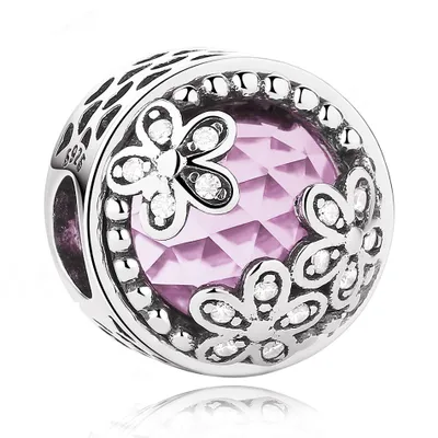 Produktbild von PANDACHARMS Mondblumen Pink Charm, 925er Sterling Silber, passt zu Pandora