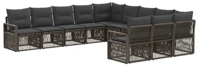 Immagine prodotto di Set divani da giardino 11 pezzi grigio polyrattan