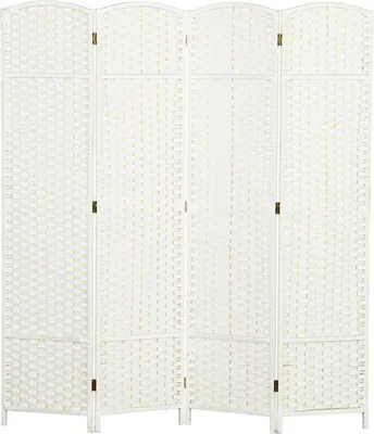Obrázok produktu pre 4-dielny paraván, skladací paraván, paraván do obývačky, spálne, domácej kancelárie, prírodný, z prírodného dreva, 1,6 cm, 170,00 cm