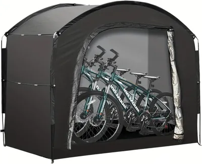 Obrázok produktu pre Garáž na bicykle, záhradná búda, skladací stan, krytý priestor na uskladnenie, odolný materiál Oxford – 220 x 150 x 185 cm – strieborná farba