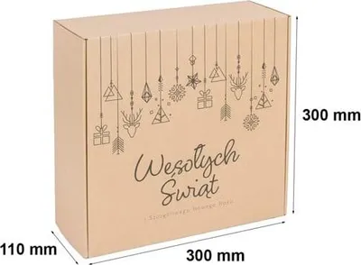Produktbild von Karton mit Weihnachtsmotiv, Geschenkverpackung, 300 x 300 x 110 mm