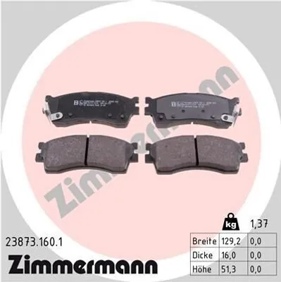 Produktbild von ZIMMERMANN Bremsbeläge Satz Vorne Bremsklötze für KIA RIO Kombi (DC) 23873.160.1