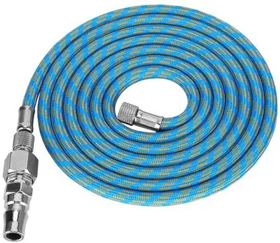 Image de Tuyau en nylon pour aérographe, 1,8 m, avec adaptateur - Flexible - Pour aérographe - Raccordement au compresseur